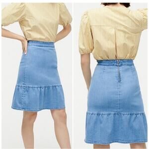 J. Crew Light Blue Denim Midi Trumpet Skirt Size 4